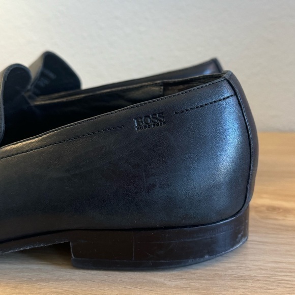 Hugo Boss “Carl” Black Leather Horsebit Loafers Dress Shoes Size 15 - Picture 7 of 14